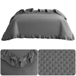 Quilted Bedspread 170 x 210 with Ruffle Rosella 01