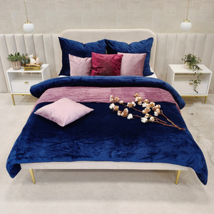 Bedding 220 x 200 3pc Microfiber Teddy Bear Cozy Navy Blue