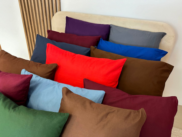 Cotton pillowcase 40 x 60 Solid Ola Maroon Maroon