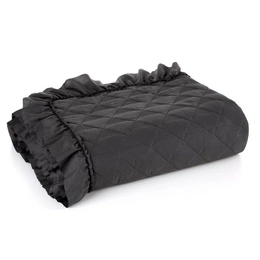 Quilted Bedspread 170 x 210 with Ruffle Vanesa Black