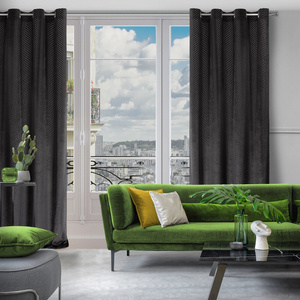 Velvet Lussi Curtain 140 x 250 Spill Black