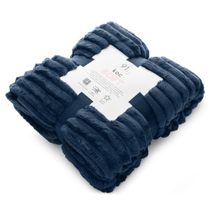 Koc 170 x 210 Mikrofibra Tłoczony Soft Granat