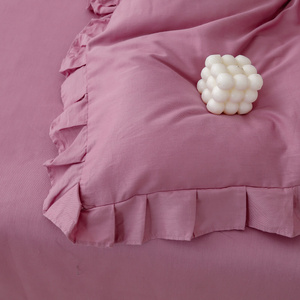 Bedding set 160 x 200 3 pieces Cotton with Ruffle Lynda 05