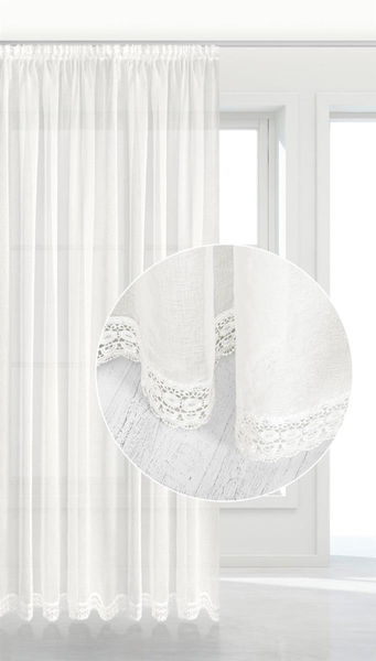 Curtain 300 x 270 Decorative Celia Tape White