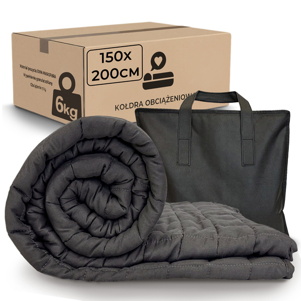 Kołdra 150 x 200 Obciążeniowa Sensoryczna dla Dorosłych Grafit Nel 6 kg