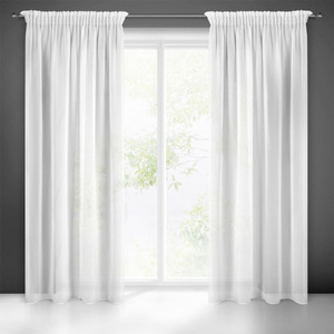 Decorative Curtain Dahlia 140 x 270 Tape White