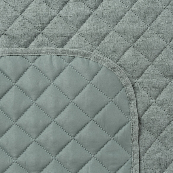 Bedspread 170 x 210 Quilted Linen1 Mint