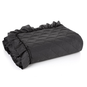 Quilted Bedspread 200 x 220 with Ruffle Vanesa Black