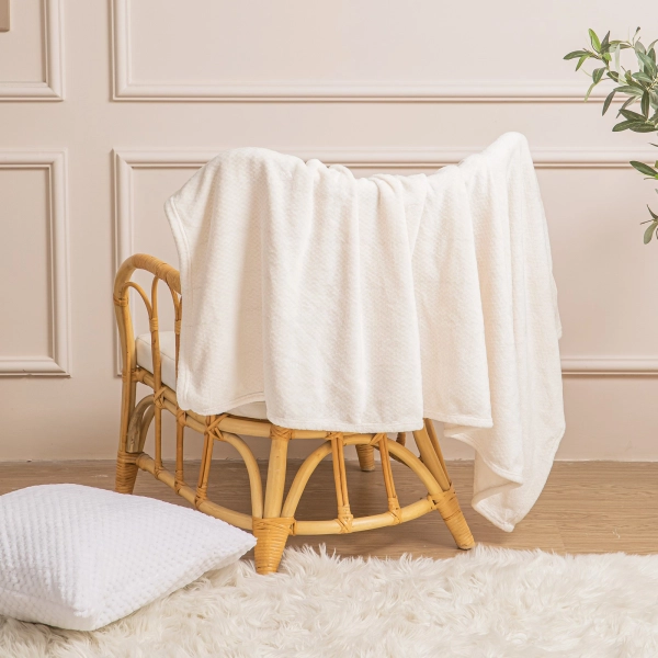 200 x 220 Plush Microfiber Willy Cream Blanket