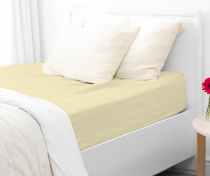 Jersey sheet with elastic 004_D Bright Yellow 180x200