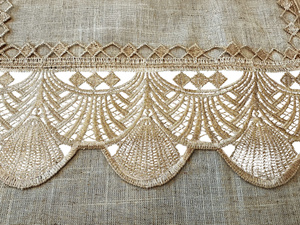 Stain-Resistant Tablecloth 130 x 180 with Lace 2018 Beige