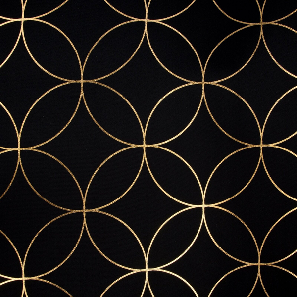 Blackout Abella Black+Gold Decorative Curtain 135 x 250