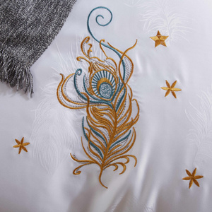 Bedding 160 x 200 5 pcs Satin Embroidered AT010