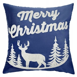 Poszewka 45 x 45 Świąteczna Renifer Granat