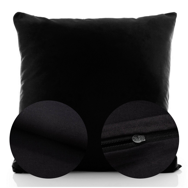 Poszewka Bawełna 50 x 50 Jednolita Ola Czarna Black