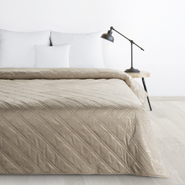 Narzuta 220 x 240 Pikowana Welurowa Luiz Blink Beż