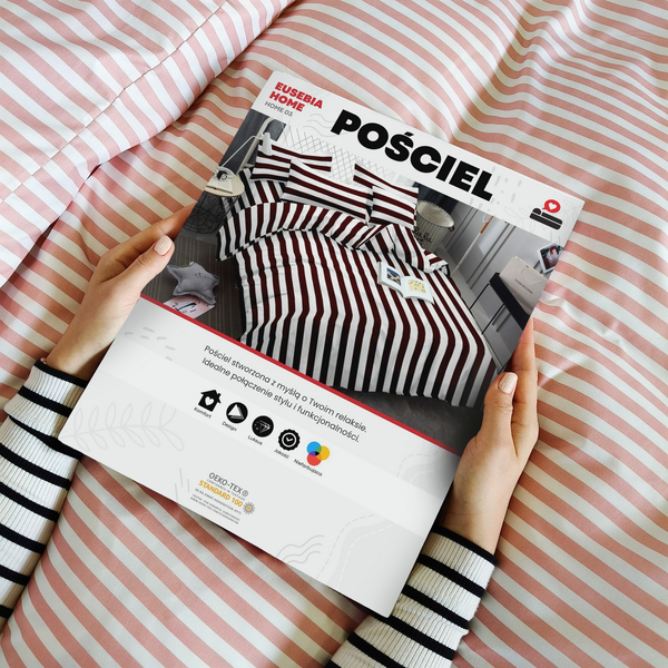 Pościel 220 x 200 3cz Mikrofibra w Pasy Eusebia Home 03