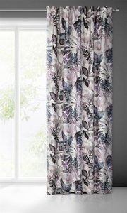 Curtain 135 x 270 Decorative Tape Lily White+Fiol