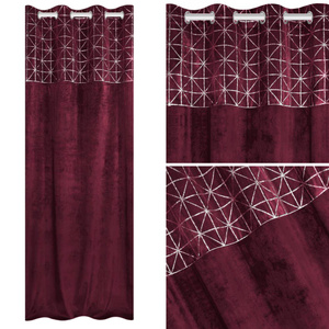 Curtain 140 x 250 Decorative Velvet Glossy Amaran