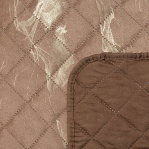 Quilted Velvet Bedspread 200 x 220 Luiz6 C.Beige+Gold