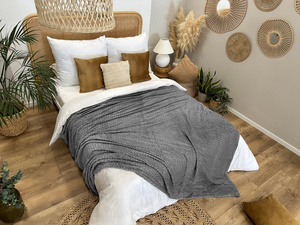 Blanket 200 x 220 Microfiber Embossed Plush Ala 3D Circle 06