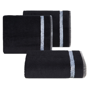 Towel 50 x 90 Bath Frotte Viera 02 Black