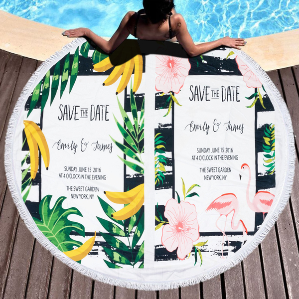 Ręcznik Koc 150 cm Okrągły Plażowy Boho 03 