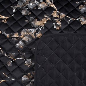 Quilted Velvet Bedspread 200 x 220 Blink5 Black