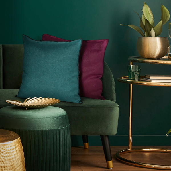 Poszewka 45 x 45 Dekoracyjna Len 5C Beż+Czar