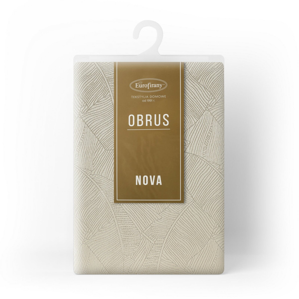 Obrus 140 x 260 Dekoracyjny Żakardowy Isla Krem