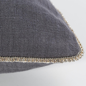 Poszewka 43 x 43 Dekoracyjna Len 22D Stalowy