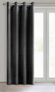 Curtain 140 x 250 Decorative Velvet Rosa Black