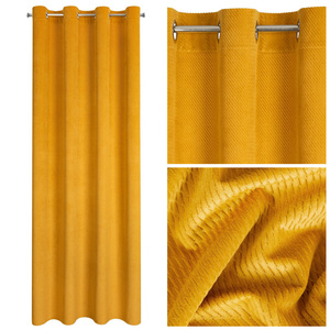 Velvet Eliza Curtain 140 x 250 Przel Mustard