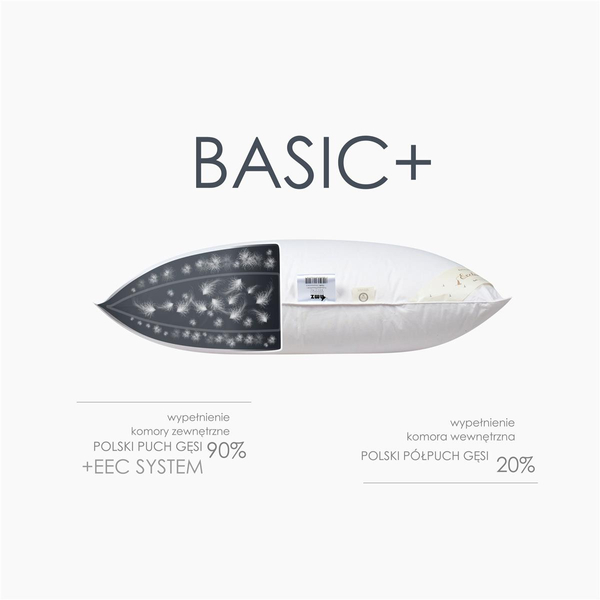 Poduszka 70 x 80 Exclusive Basic+ 3 komorowa Róż