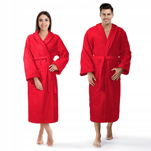 Hotel Bathrobe Cotton Terry Unisex XS Czerw