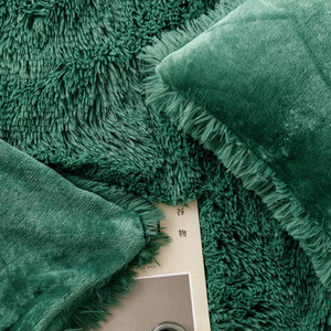 Blanket 200 x 220 Italian Fur Yeti Bottle Green