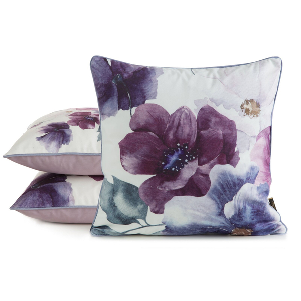 Poszewka 45 x 45 Dekoracyjna Velvet 124 Fiol+Krem