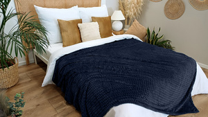 Blanket 160 x 200 Microfiber Embossed Plush 3D Circle Style 08