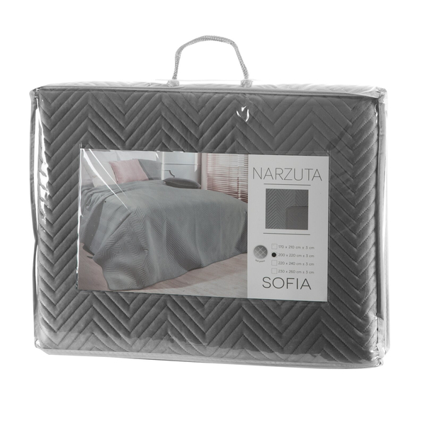 Narzuta 170 x 210 Dekoracyjna Welurowa Sofia Grafit
