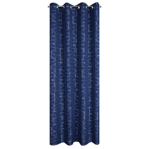 Curtain 140 x 250 Decorative Evi Navy+Silver