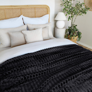 Blanket 160 x 200 Microfiber Stamped Stripes Nuvio 08