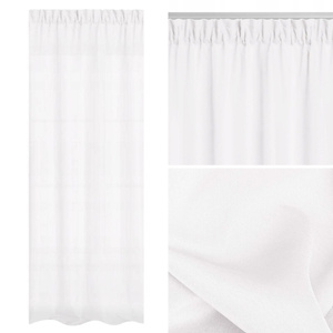 Zasłona 140 x 270 Dekoracyjna Taśma Viva Biały