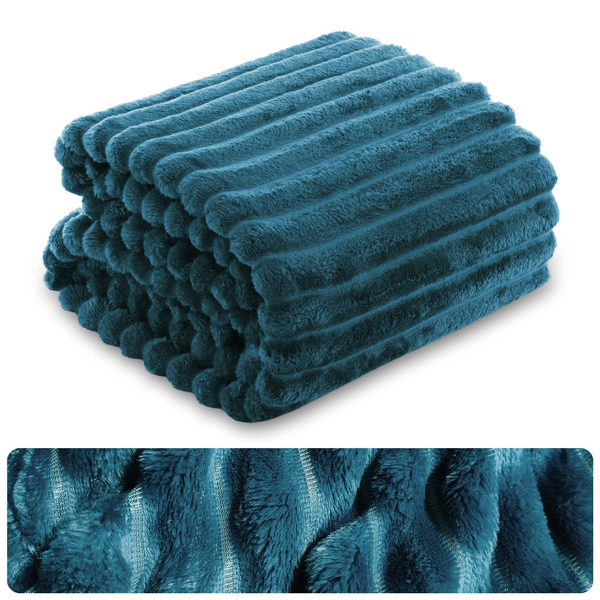 Blanket 200 x 220 Microfiber Stamped Stripes Nuvio 11
