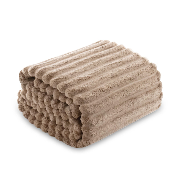 Blanket 200 x 220 Microfiber Stamped Stripes Nuvio 04