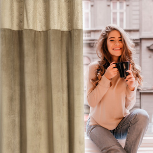 Zasłona 140 x 250 Dekoracyjna Przelotki Agnes Beż