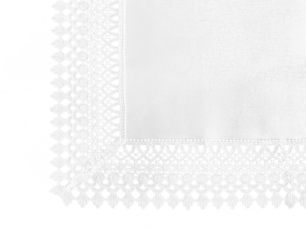 Stain-Resistant Tablecloth 120 x 120 with Lace 2017 White