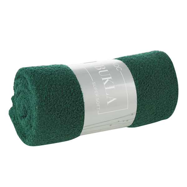 Koc 200 x 220 Mikrofibra Boucle Bukla C.Zieleń