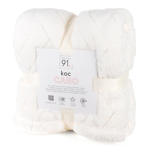 70 x 160 Plush Blanket Herringbone Caro Cream