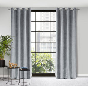 Velvet Lussi Curtain 140 x 250 Steel Spun