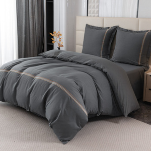 Pościel 140 x 200 2cz Gładka Z Haftem Lumera 09